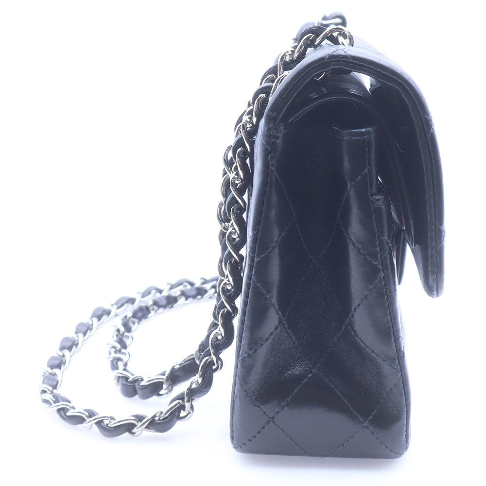CHANEL(シャネル) マトラッセ23 ダブルフラップ ダブルチェーン ショルダーバッグ ブラック ラムスキン シルバー金具 レディース