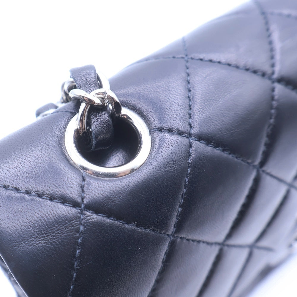 CHANEL(シャネル) マトラッセ23 ダブルフラップ ダブルチェーン ショルダーバッグ ブラック ラムスキン シルバー金具 レディース