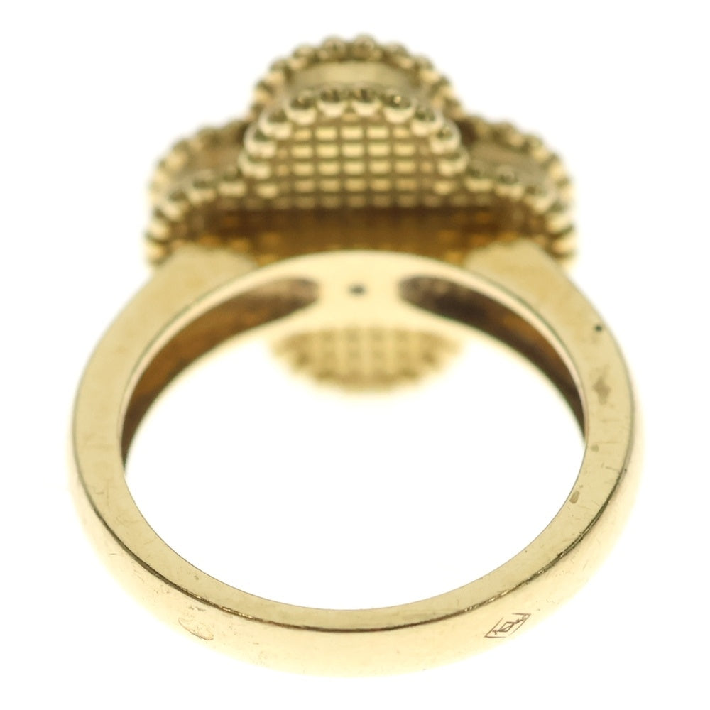 Van Cleef & Arpels(ヴァンクリーフアンドアーペル) ヴィンテージアルハンブラ マザーオブパール 1Pダイヤモンド リング K18 #47 VCARA41147 ジュエリー レディース