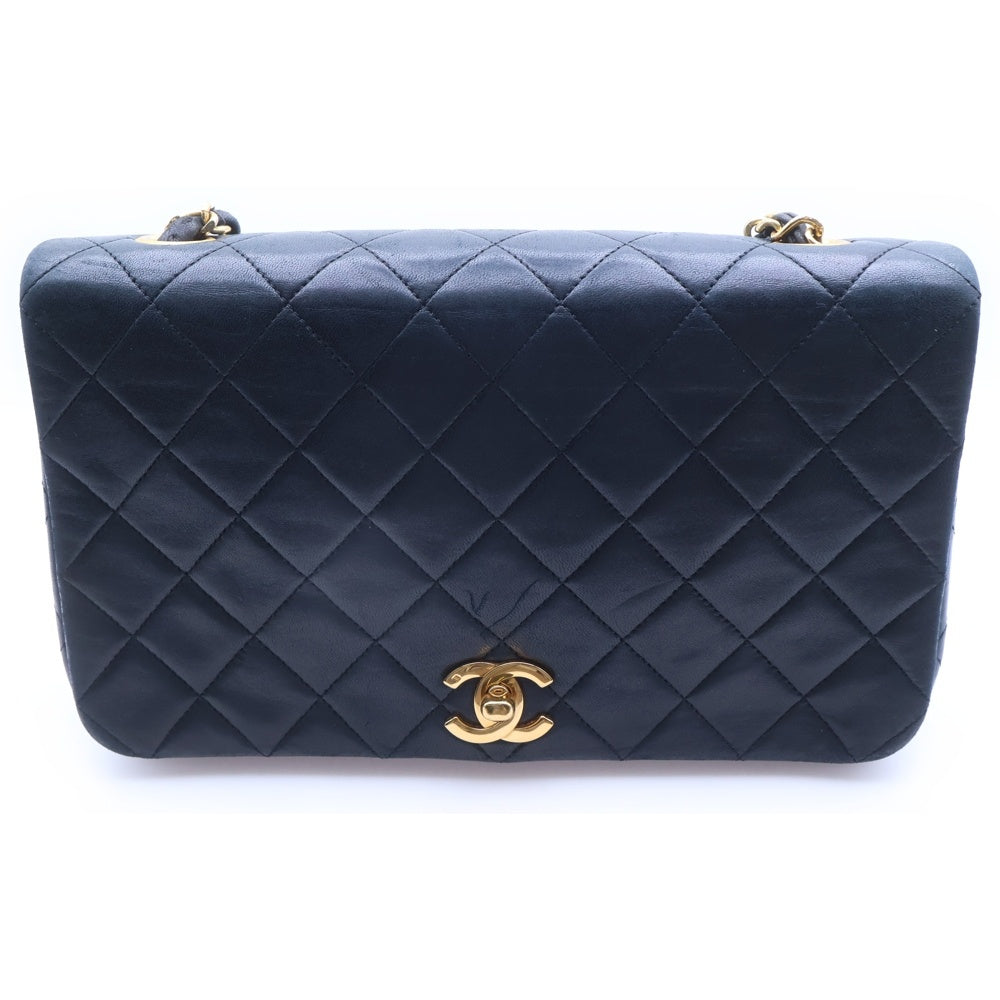 CHANEL(シャネル) マトラッセ23 フルフラップ チェーンショルダーバッグ 黒 ラムスキン GD金具 レディース