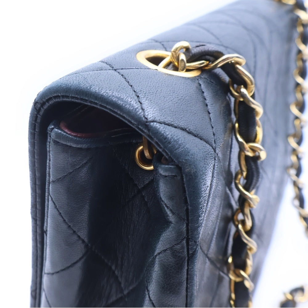 CHANEL(シャネル) マトラッセ23 フルフラップ チェーンショルダーバッグ 黒 ラムスキン GD金具 レディース