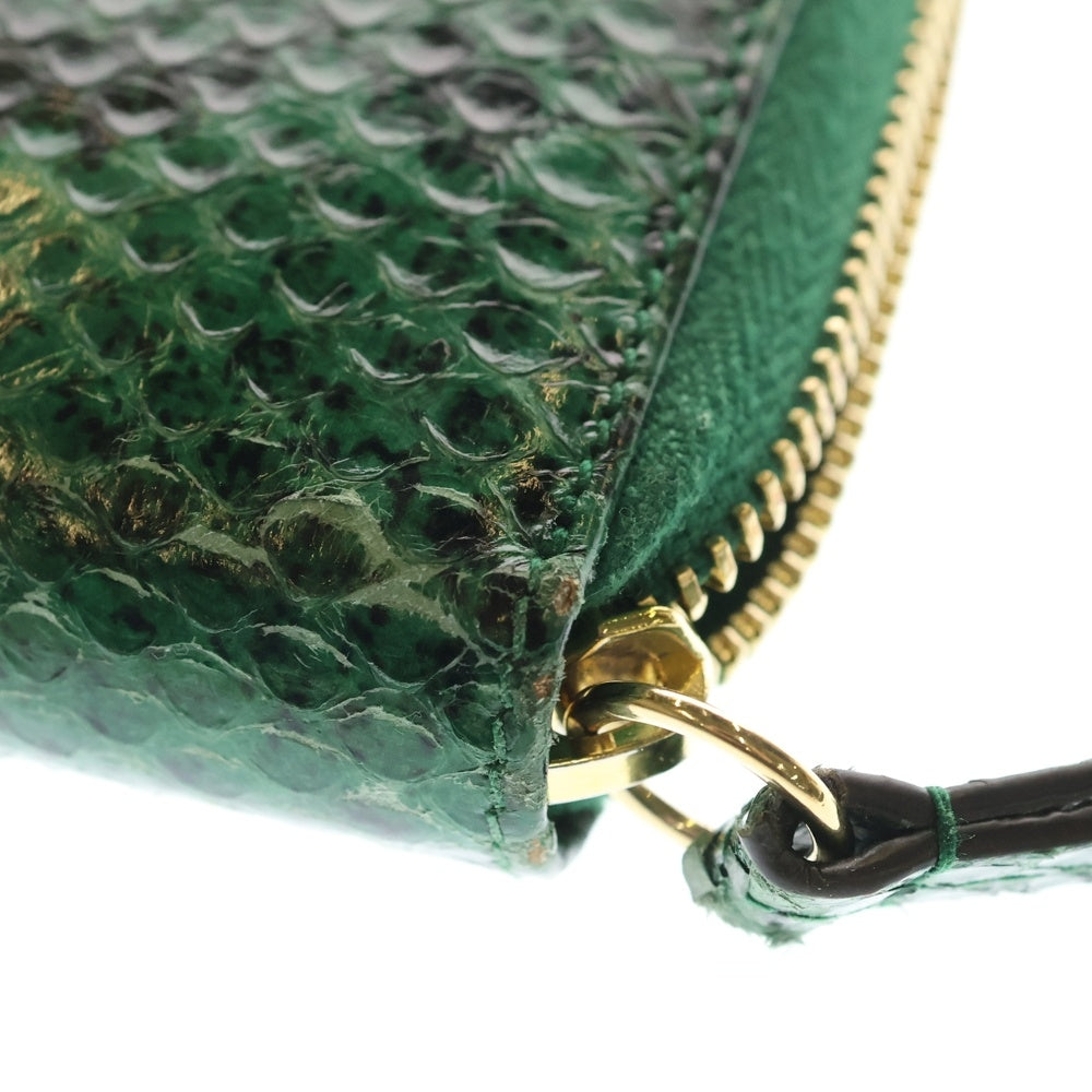 GUCCI(グッチ) GGマーモント ラウンドファスナーロングウォレット 長財布 グリーン パイソン 456117 ゴールド金具 レディース