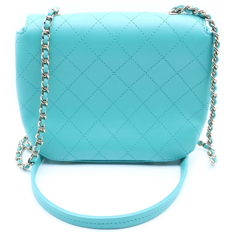 CHANEL(シャネル) ココマーク ターンロック フラップバッグ チェーンショルダーバッグ ミニバッグ ターコイズブルー カーフスキン AS0532 ゴールド金具 レディース