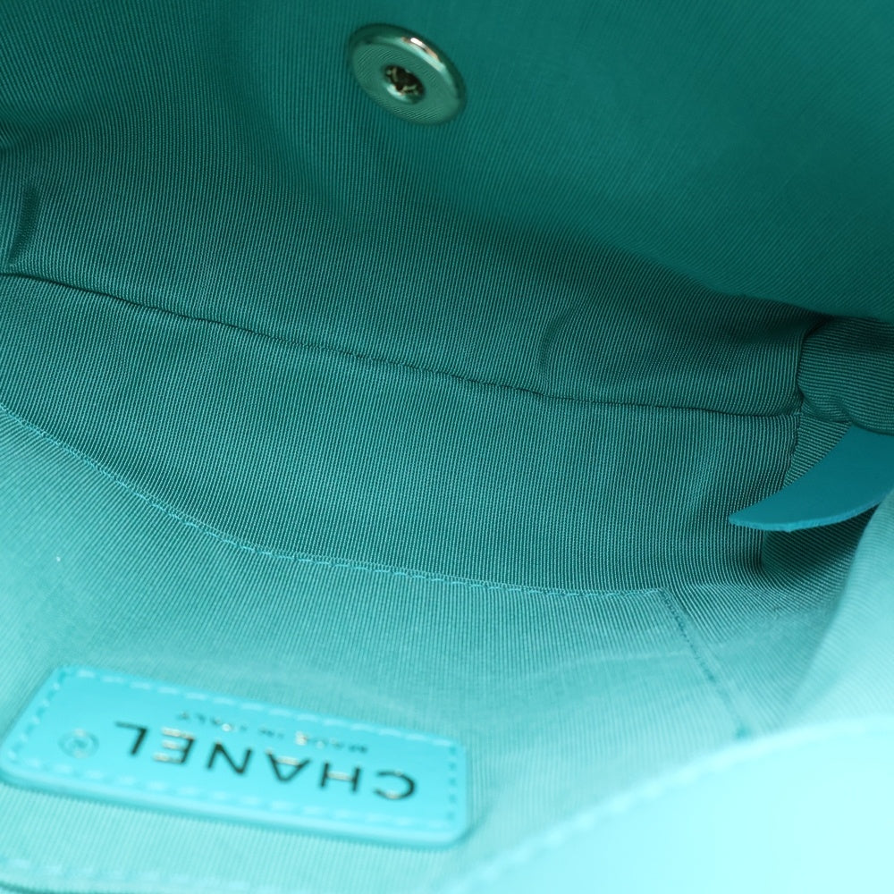 CHANEL(シャネル) ココマーク ターンロック フラップバッグ チェーンショルダーバッグ ミニバッグ ターコイズブルー カーフスキン AS0532 ゴールド金具 レディース