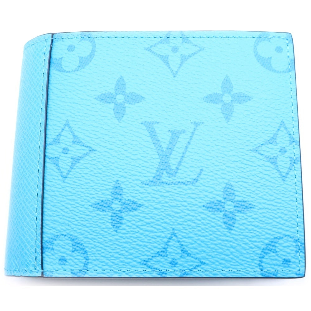 LOUIS VUITTON(ルイヴィトン) ポルトフォイユマルコ タイガラマ コンパクトウォレット 二つ折り財布 ターコイズブルー レザー M28394