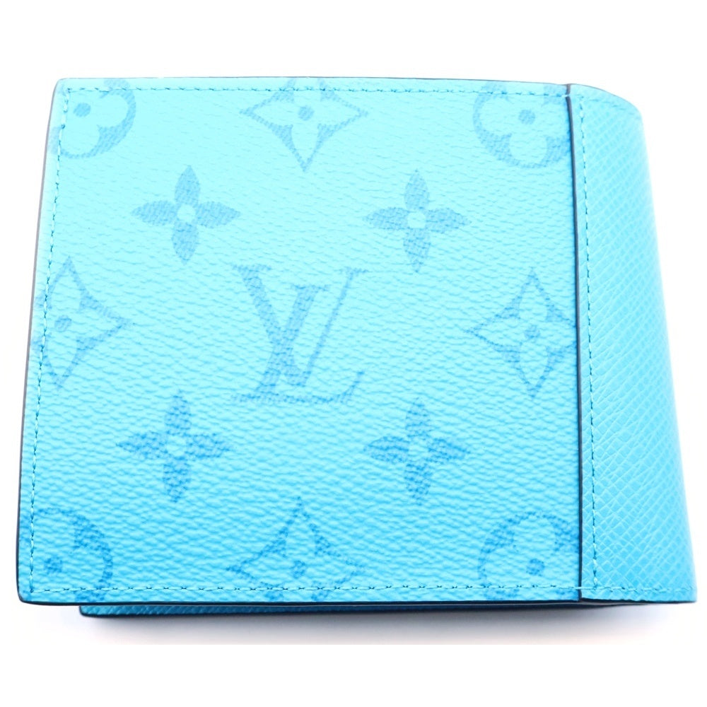 LOUIS VUITTON(ルイヴィトン) ポルトフォイユマルコ タイガラマ コンパクトウォレット 二つ折り財布 ターコイズブルー レザー M28394