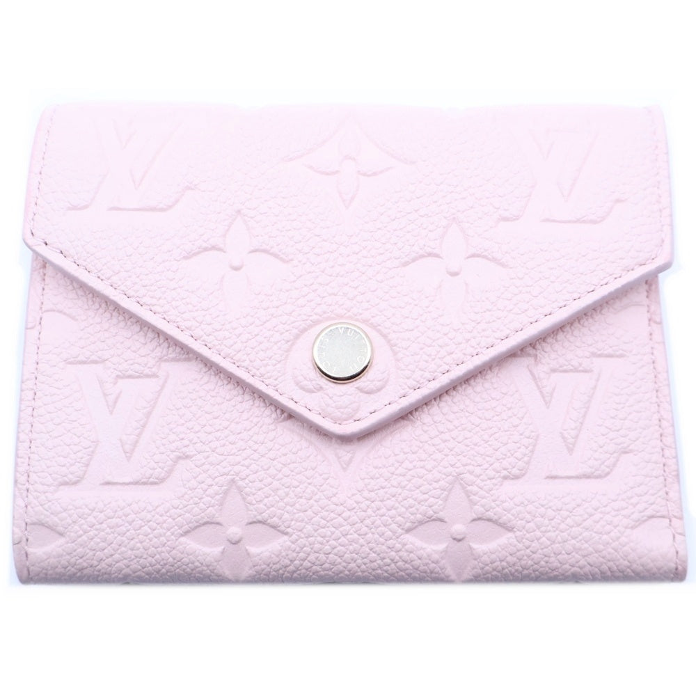 LOUIS VUITTON(ルイヴィトン) モノグラムアンプラント ポルトフォイユヴィクトリーヌ 三つ折り財布 コンパクトウォレット ピンク レザー M26895 ゴールド金具 レディース