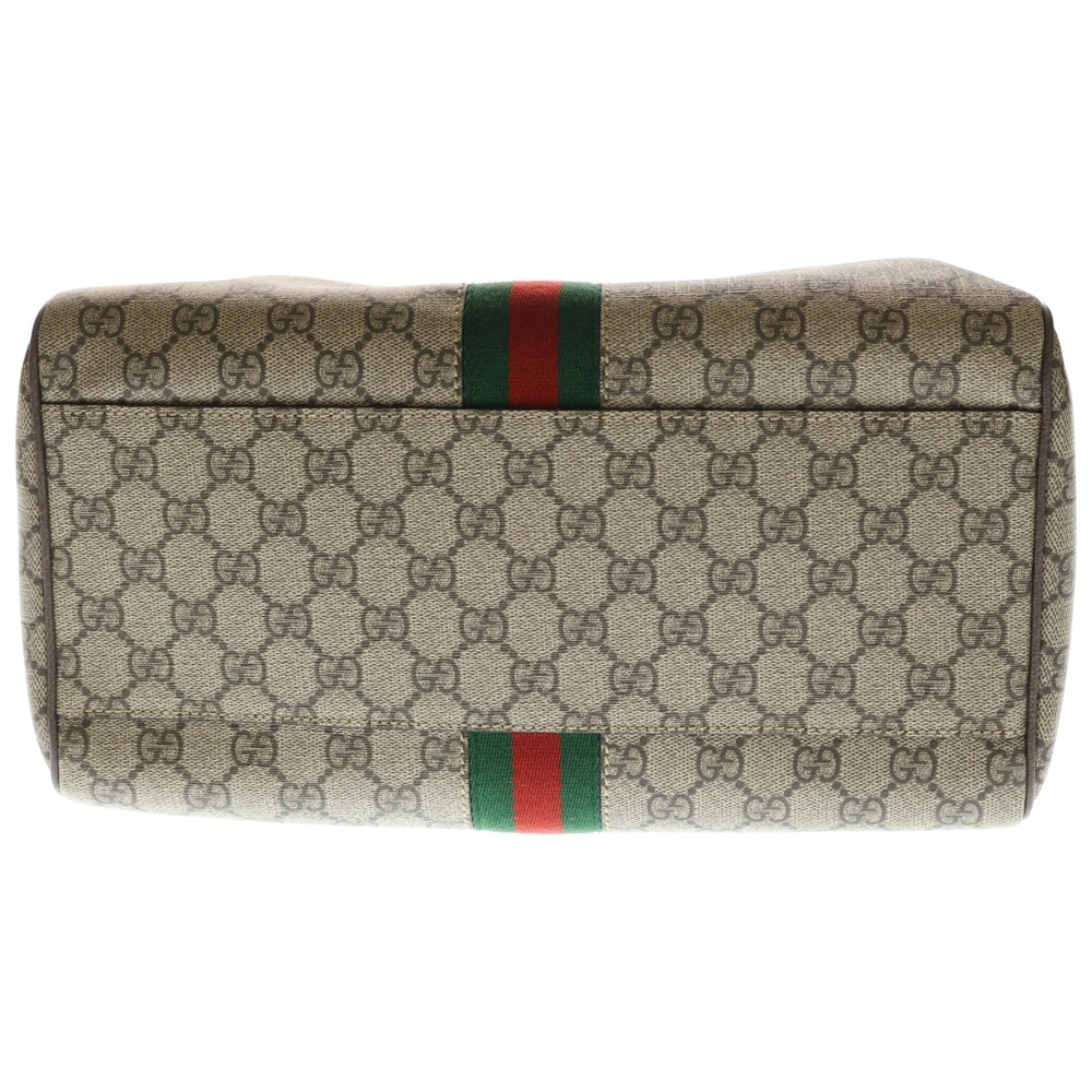 GUCCI(グッチ) GGスプリーム オフディア 2WAYバッグ ショルダーバッグ ボストンバッグ トートバッグ ブラウン×ベージュ PVC×レザー 772065 ゴールド金具 レディース