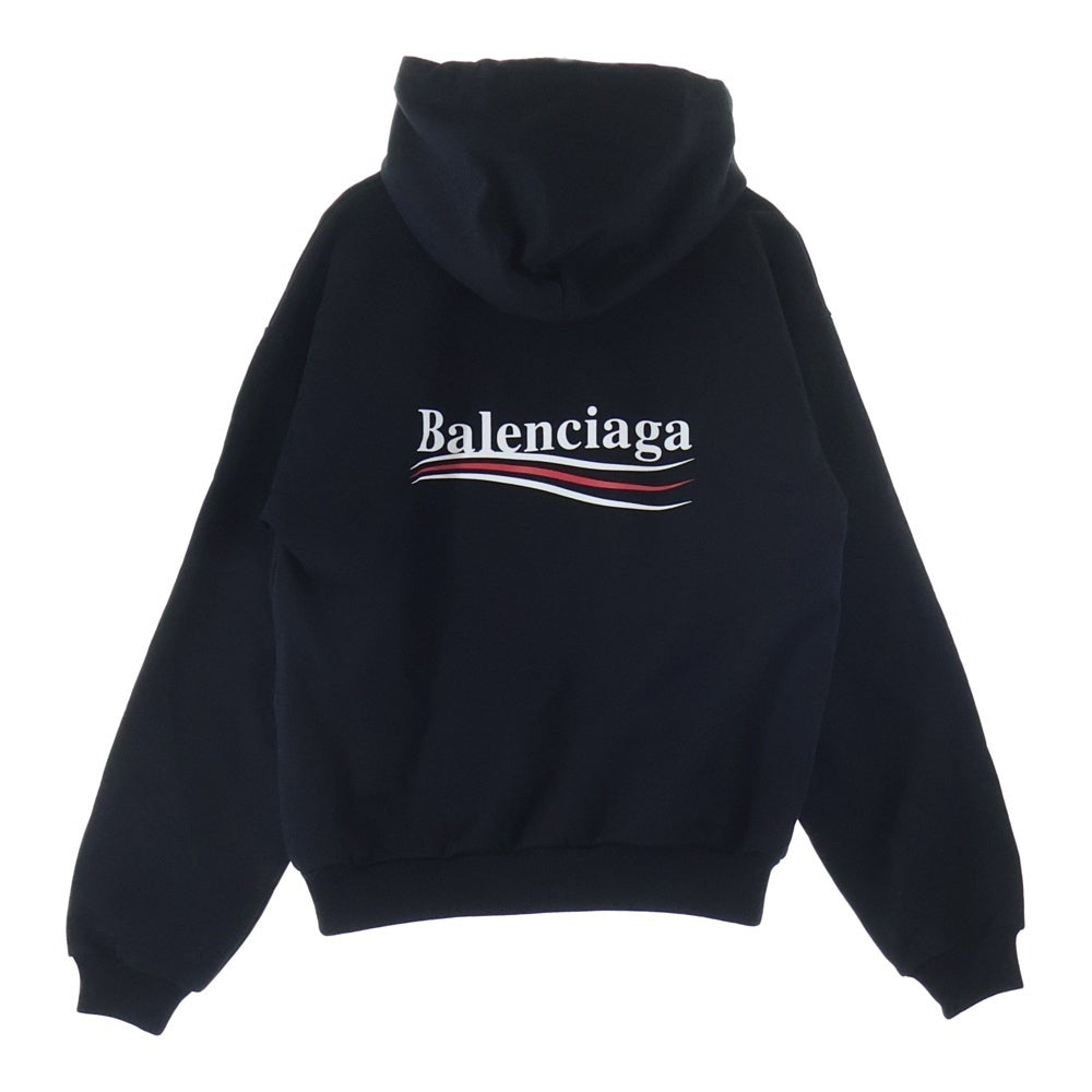 BALENCIAGA(バレンシアガ) キャンペーンロゴプリント プルオーバースウェットパーカー フーディー ブラック 556145