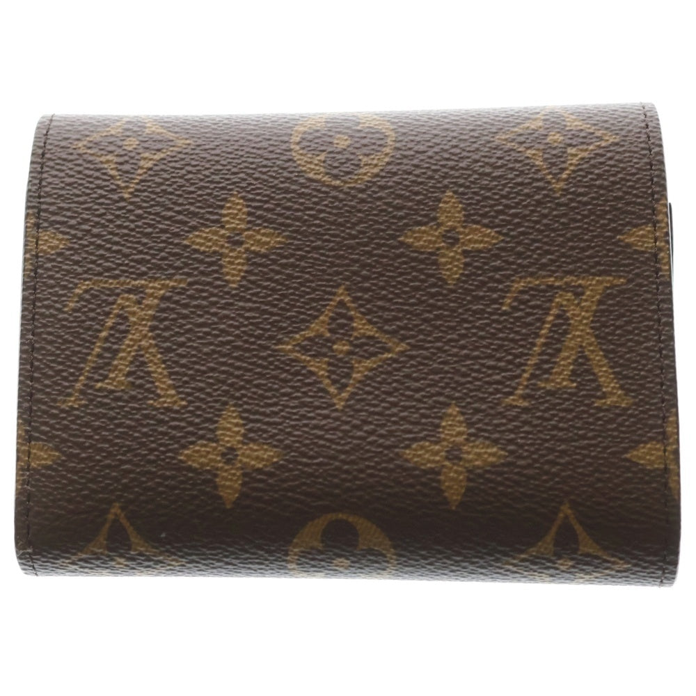 LOUIS VUITTON(ルイヴィトン) モノグラム ポルトフォイユ・ヴィクトリーヌ フューシャ コンパクトウォレット 三つ折り財布 ブラウン×ワインレッド M41938 ゴールド金具 レディース