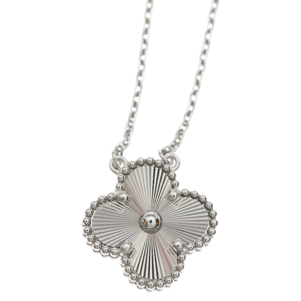 Van Cleef & Arpels(ヴァンクリーフアンドアーペル) ヴィンテージアルハンブラ ギョーシェ ネックレス Au750 K18 WG ホワイトゴールド ペンダント VCARP9XG00