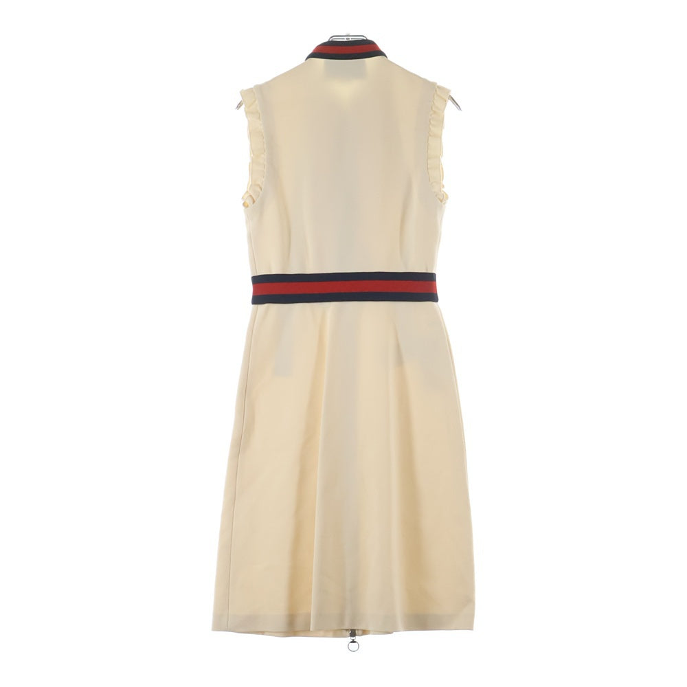 GUCCI(グッチ) シェリーライン ジャージー ノースリーブ フリル ワンピース ドレス ベージュ レディース 434249