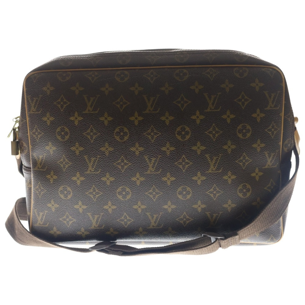 LOUIS VUITTON(ルイヴィトン) モノグラム リポーターGM ショルダーバッグ ブラウン レザー×PVC M45252 ゴールド金具