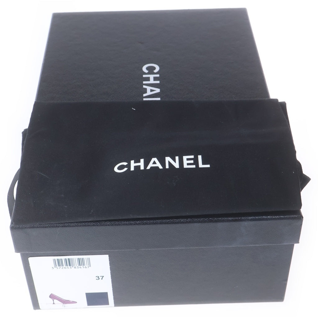CHANEL(シャネル) シャネル ラインストーン スタービジューヒールパンプス ブラック スエード #37 レディース