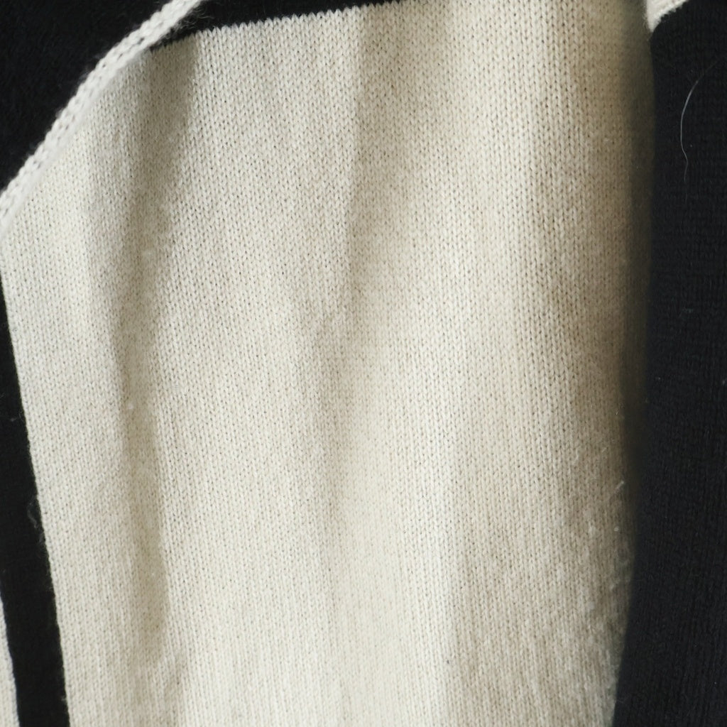 HERMES(エルメス) 2021AW BRIDES de GALA LONG COAT カシミヤ ニット コート ガウン ブラック×ホワイト レディース