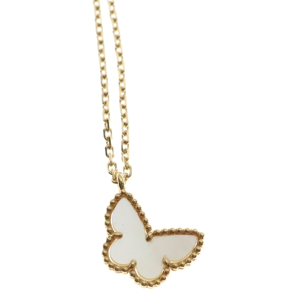 Van Cleef & Arpels(ヴァンクリーフアンドアーペル) スウィートアルハンブラ パピヨン マザーオブパール ネックレス イエローゴールド Au750YG VCARF69300 ジュエリー レディース