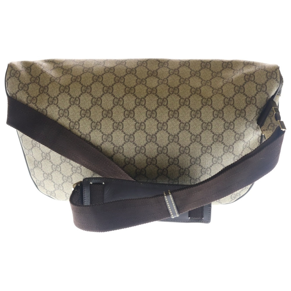 GUCCI(グッチ) GGスプリーム ウエストバッグ ボディバッグ ブラウン×ベージュ PVC×レザー 211110 ゴールド金具 レディース
