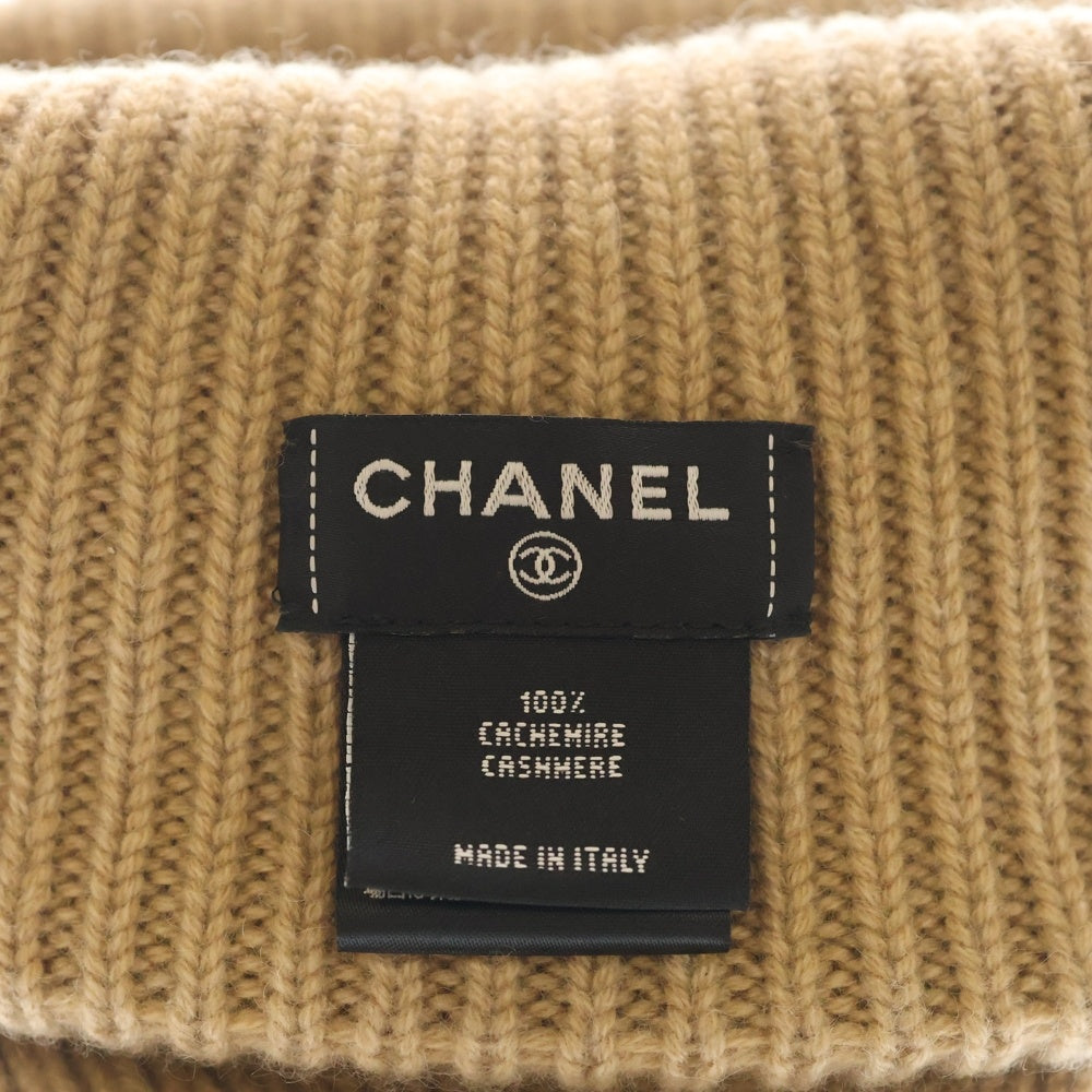 CHANEL(シャネル) ココマーク ロゴニットキャップ ニット帽 ビーニー ベージュ レディース