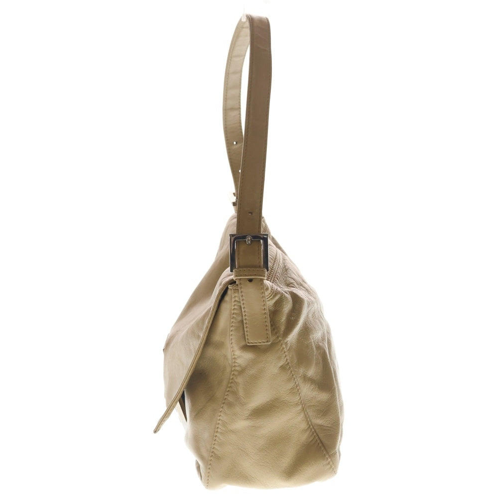 FENDI(フェンディ) マンマバケット ハンドバッグ ワンショルダーバッグ ベージュ レザー シルバー金具 レディース