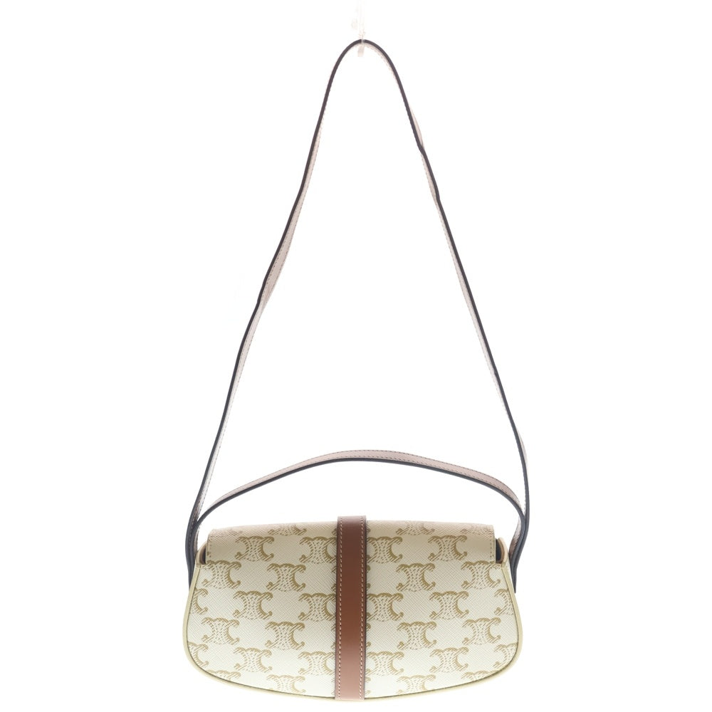 CELINE(セリーヌ) トリオンフ タブー クラッチ 2WAYバッグ ワンショルダーバッグ ホワイト×ブラウン PVC×レザー ゴールド金具 レディース