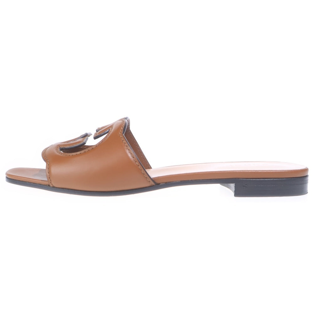 GUCCI(グッチ) インターロッキングG カットアウト スライドサンダル ブラウン #36.5 レディース