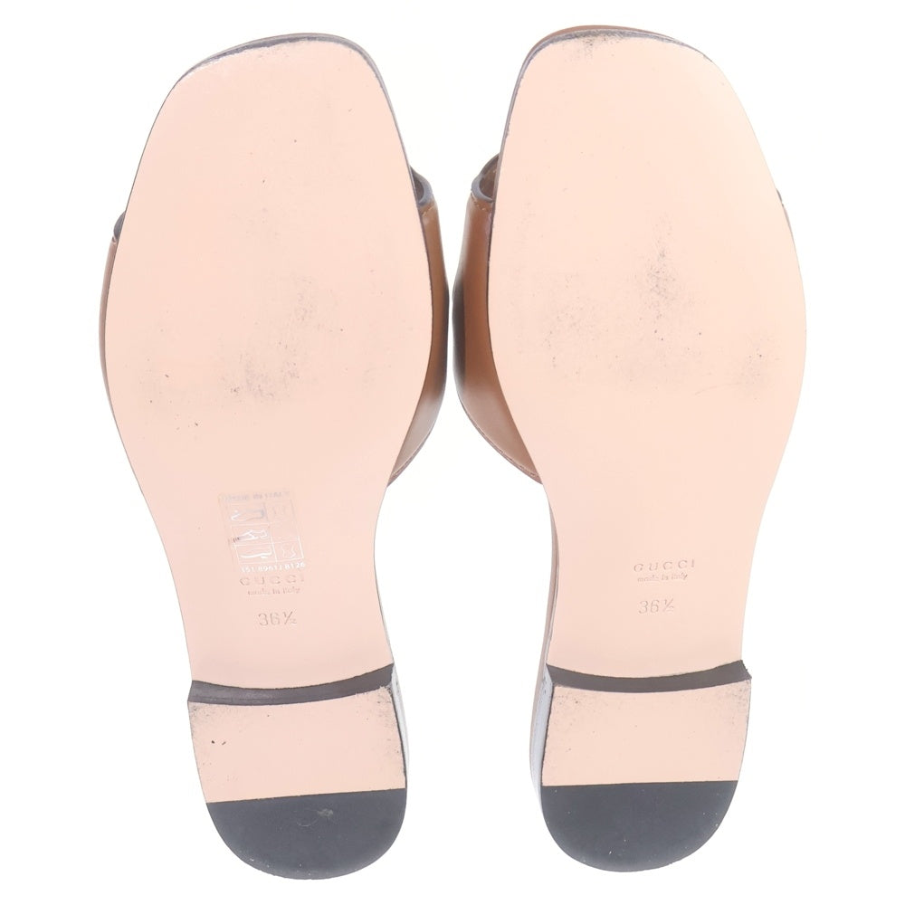 GUCCI(グッチ) インターロッキングG カットアウト スライドサンダル ブラウン #36.5 レディース