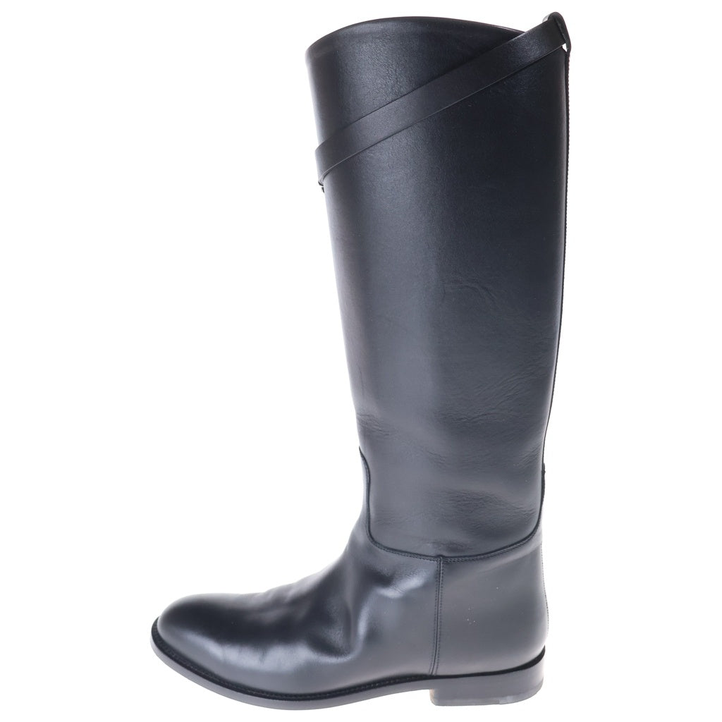 HERMES(エルメス) ケリージャンプブーツ ロングブーツ ブラック レザー #37 1/2 レディース
