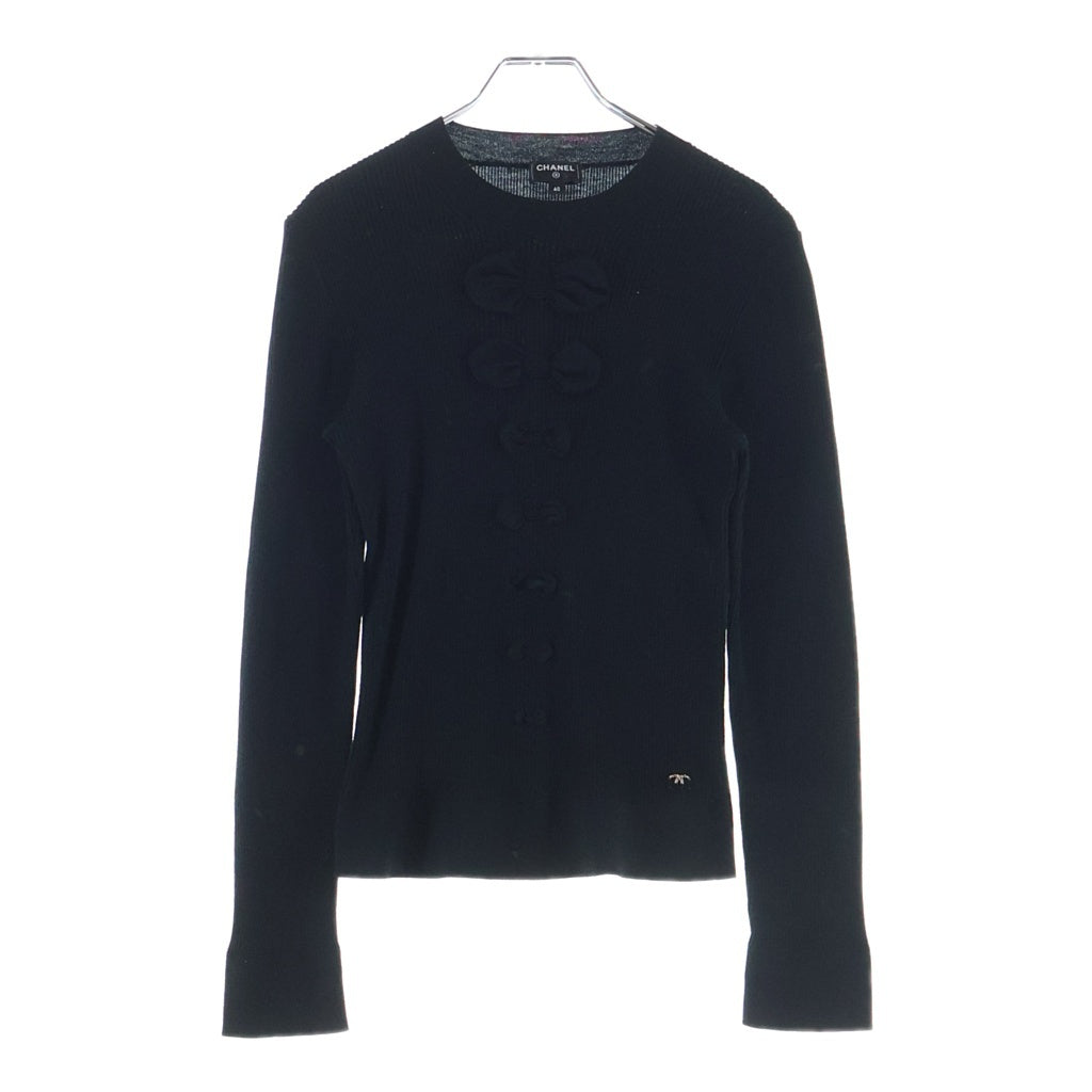 CHANEL(シャネル) ココマークプレート リボン クルーネック ウール