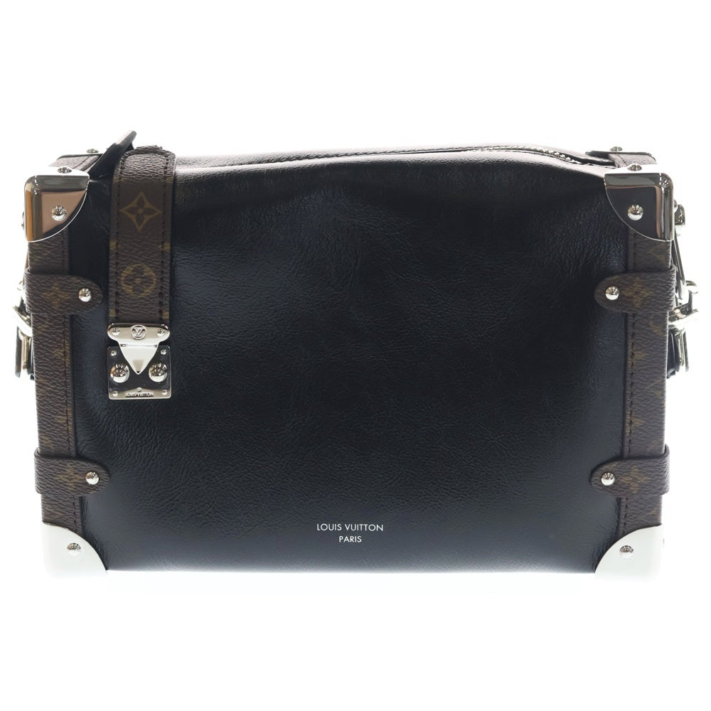 LOUIS VUITTON(ルイヴィトン) サイドトランク バイブ MM ハンドバッグ ショルダーバッグ チェーンバッグ ブラック×ブラウン レザー×PVC M15195 シルバー金具 レディース