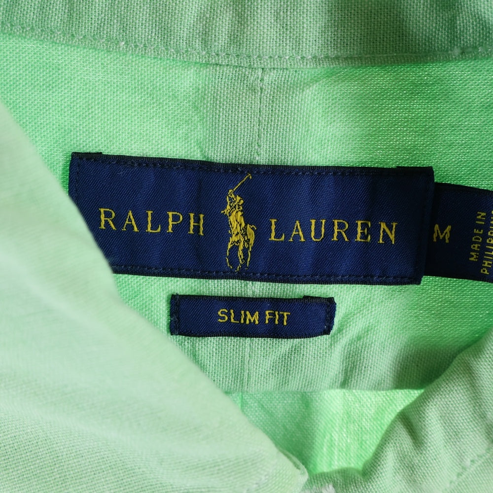 RALPH LAUREN(ラルフローレン) ワンポイント刺繍 長袖シャツ グリーン