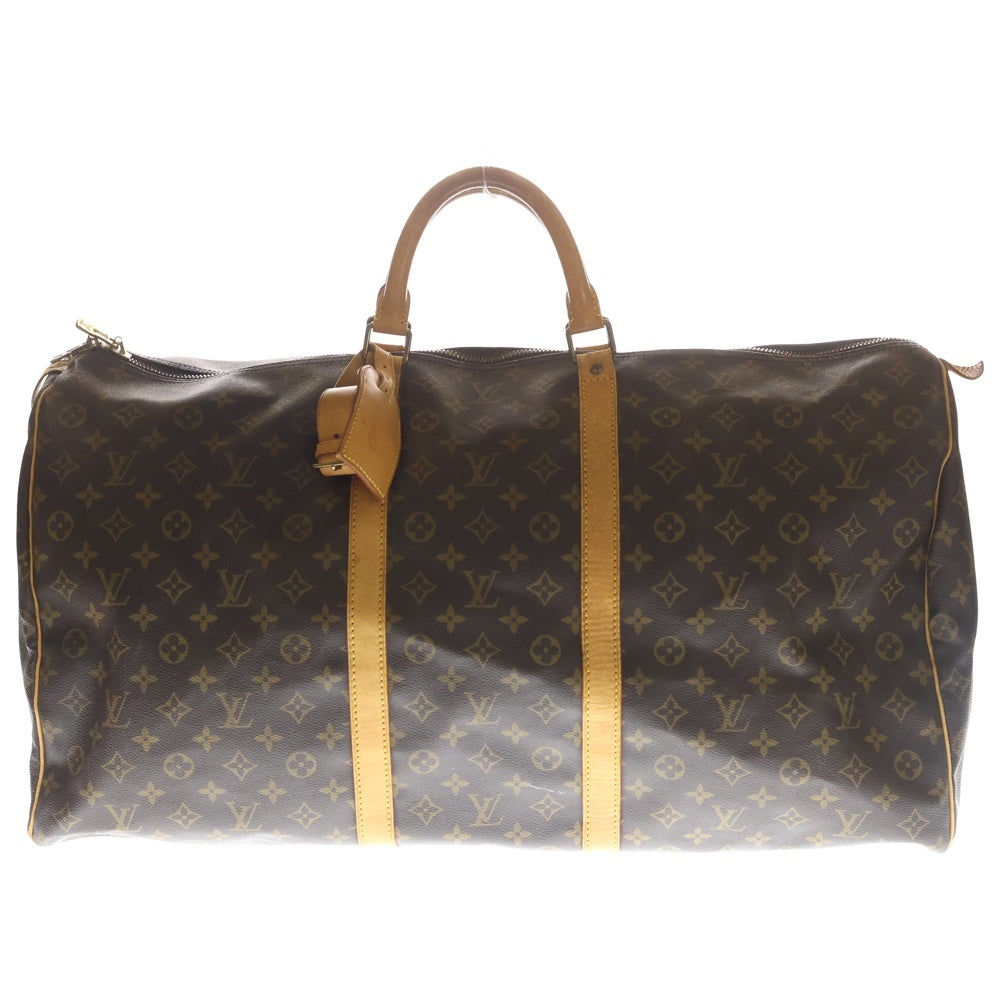LOUIS VUITTON(ルイヴィトン) モノグラム キーポル60 ボストンバッグ ハンドバッグ ブラウン レザー×PVC M41422 ゴールド金具 レディース