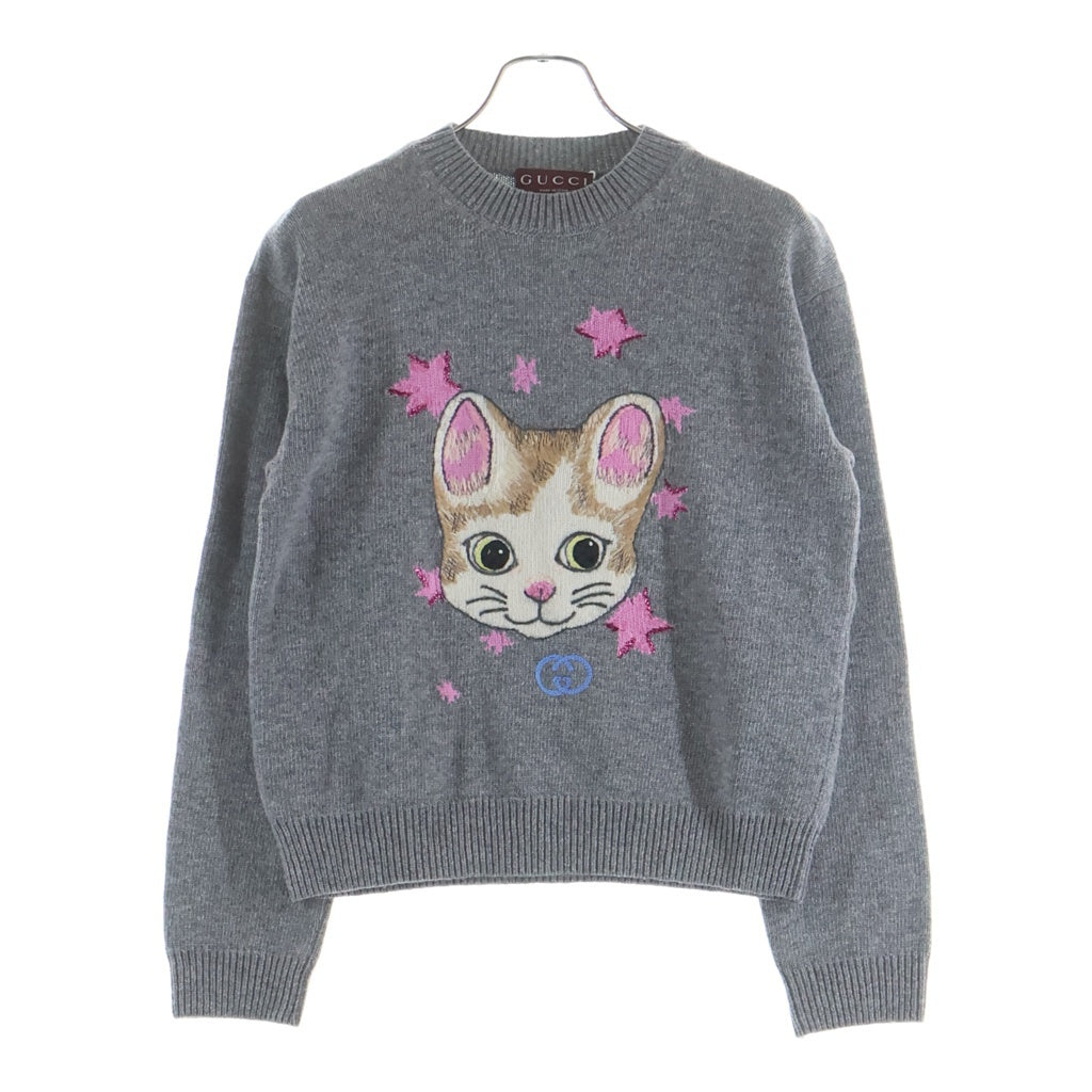 GUCCI(グッチ) ヒグチユウココラボ 猫モチーフ ニット グレー #S