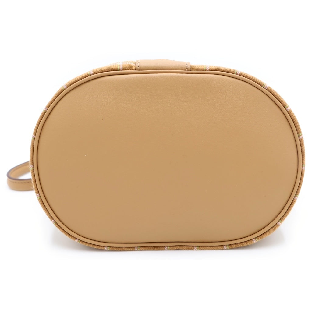 HERMES(エルメス) トレックH セサミ タッタソール キャンバス スイフト レザー ハンドバッグ シルバー金具 ベージュ W刻印 レディース