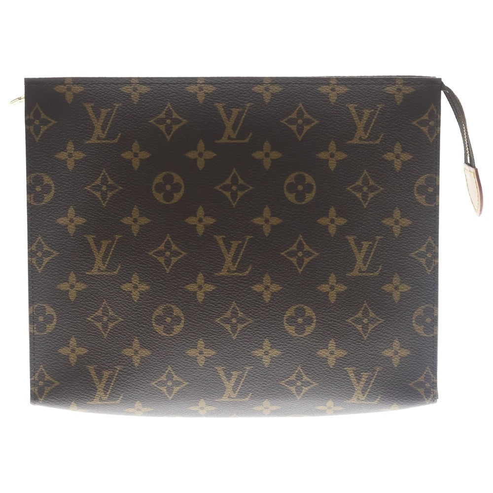 LOUIS VUITTON(ルイヴィトン) ポッシュトワレット26 モノグラム PVC レザー クラッチ セカンドバッグ ポーチ ゴールド金具 ブラウン M47542 レディース