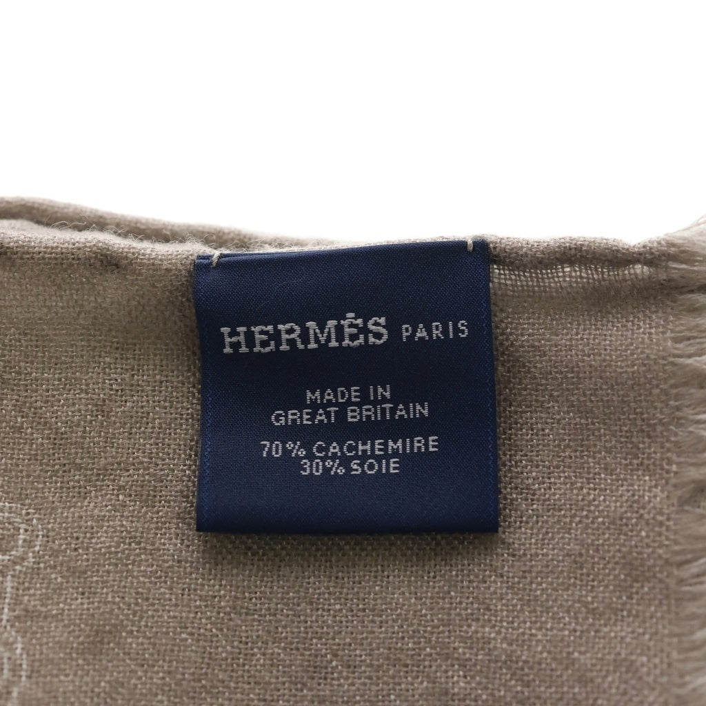 HERMES(エルメス) 23AW 大判ストール 馬具柄 ベージュ レディース