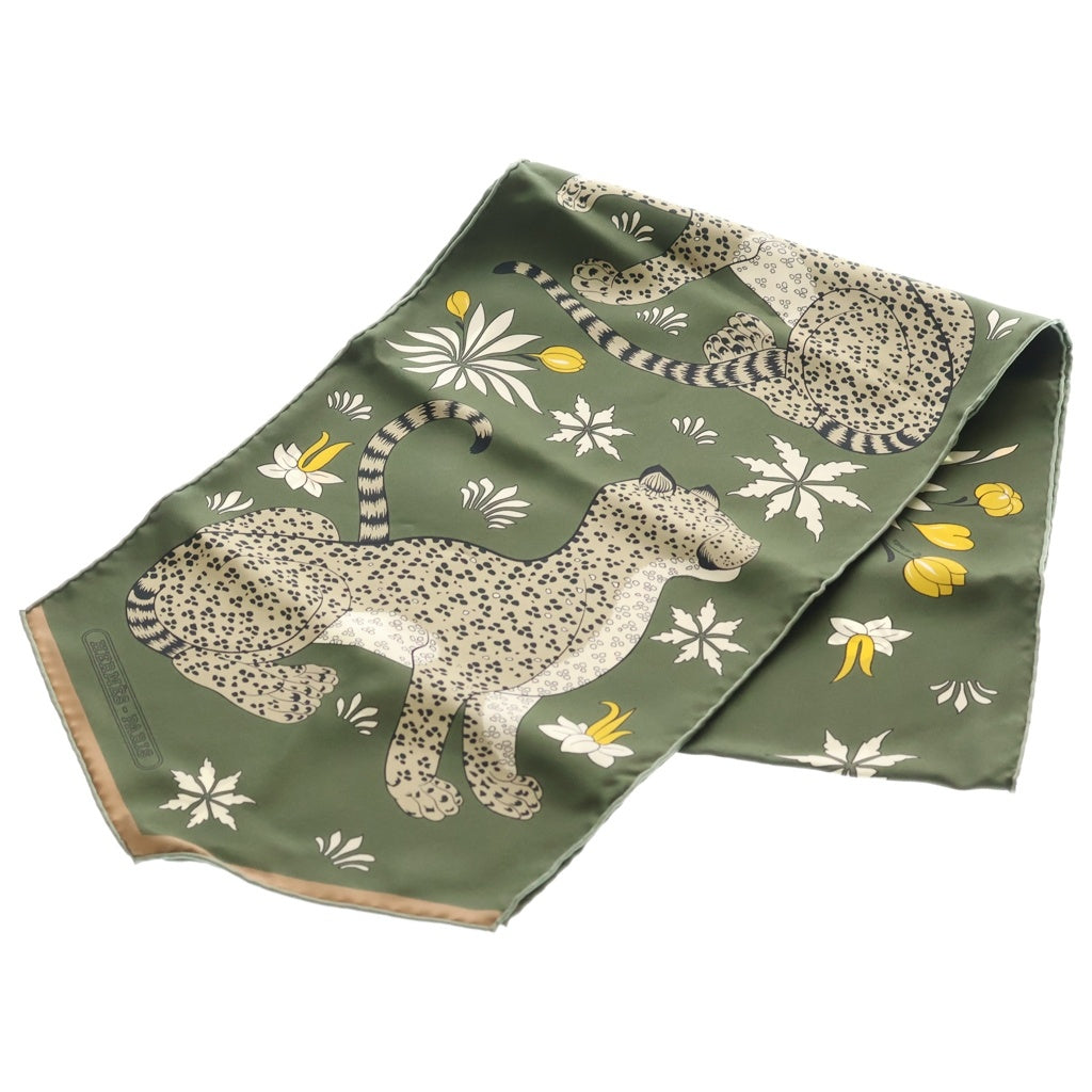 HERMES(エルメス) LES LEOPARDS レオパード マキシツイリー グリーン