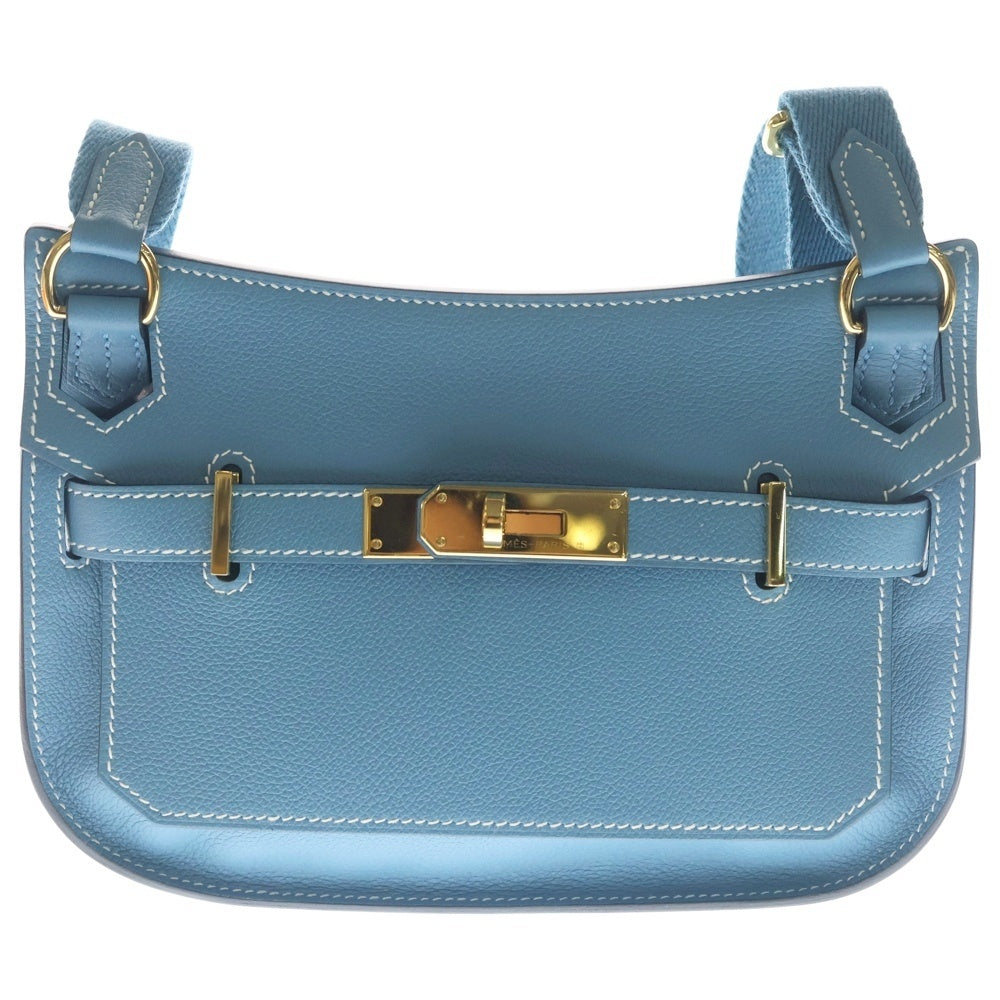 HERMES(エルメス) ジプシエール ミニ ニューブルージーン エバーカラー レザー ワンショルダーバッグ ゴールド金具 ライトブルー B刻印 レディース