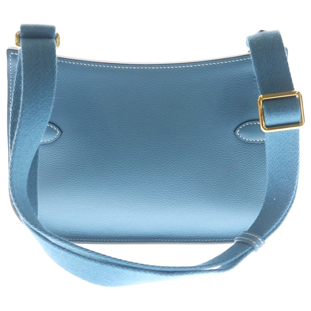 HERMES(エルメス) ジプシエール ミニ ニューブルージーン エバーカラー レザー ワンショルダーバッグ ゴールド金具 ライトブルー B刻印 レディース