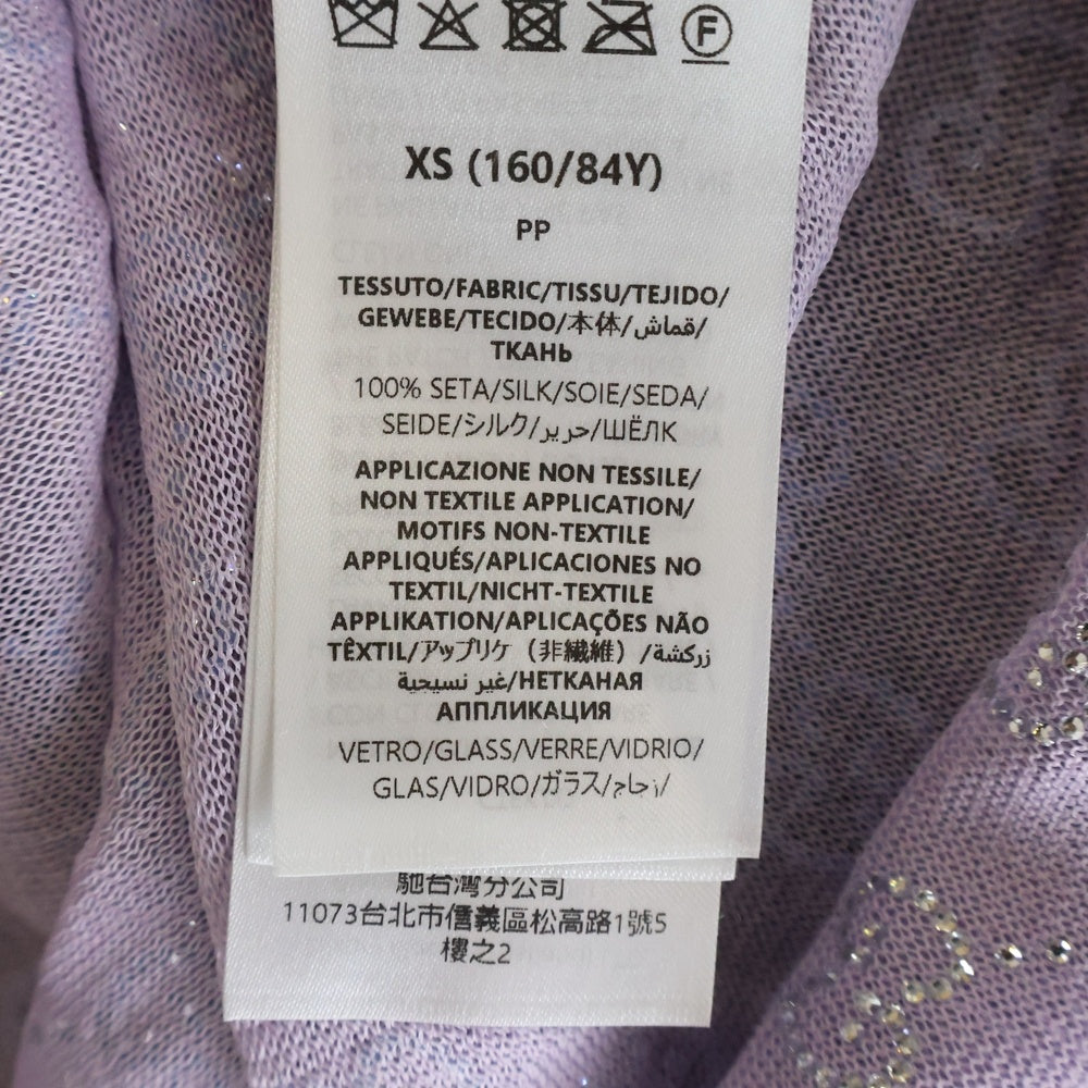 GUCCI(グッチ) GGクリスタル ファインシルク 長袖Tシャツ パープル レディース