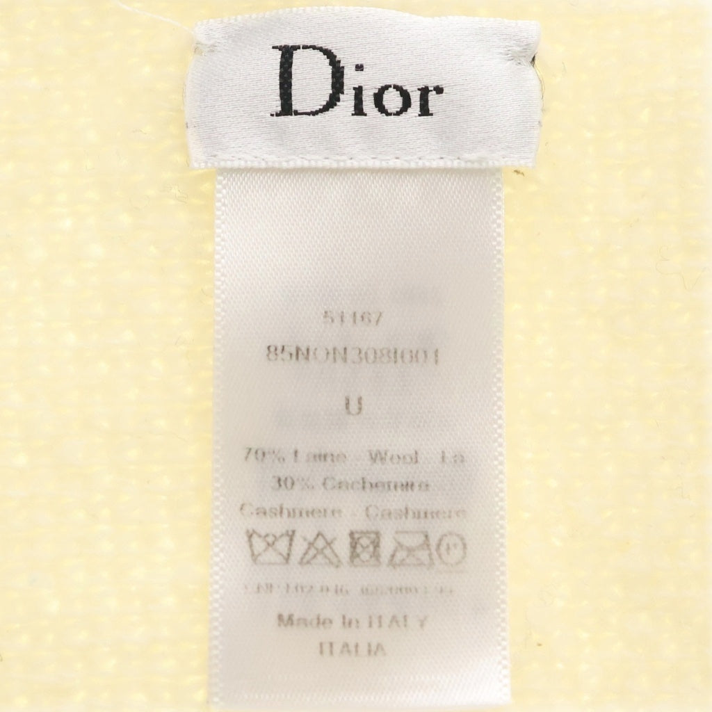 Christian Dior(クリスチャンディオール) J'DIOR 8 ジャディオール ロゴジャガード カシミヤ混 ウール マフラー アイボリー 85NON308I001 レディース