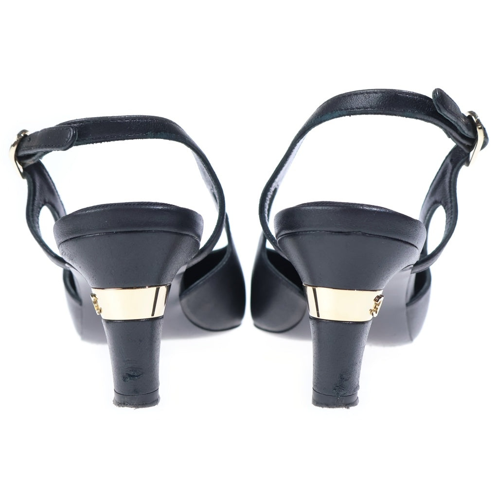 CHANEL(シャネル) パンプス ブラック スウェード×レザー ゴールド金具 #36 2/1C レディース