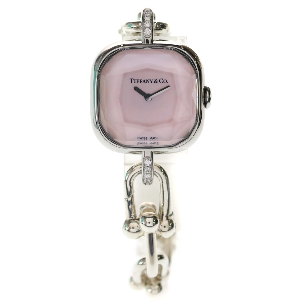 TIFFANY & Co.(ティファニー) ハードウェアウォッチ ピンク文字盤 ダイヤラグ Ag925QZ クォーツ 274849814 レディース