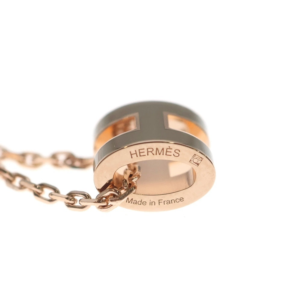HERMES(エルメス) ポップアッシュ ミニ ネックレス ペンダント チェーン ベージュ マロングラッセ GP ピンクゴールド レディース