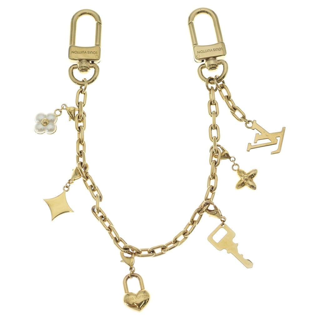 LOUIS VUITTON(ルイヴィトン) バッグチャーム・LV ハート パドロック パール バッグチャーム チェーンキーホルダー ゴールド×ホワイト×ピンク M02943 レディース
