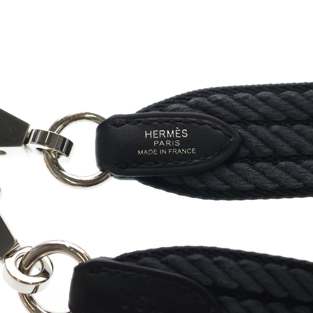 HERMES(エルメス) バンドリエール ストラップ グリミスティ ショルダーストラップ グレー/ブラック シルバー金具 K刻印 レディース
