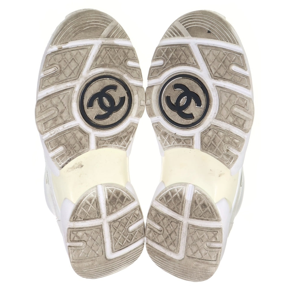 CHANEL(シャネル) ココマーク スエード コンビレザー レースアップ ローカットシューズ スニーカー ホワイト レディース G33745