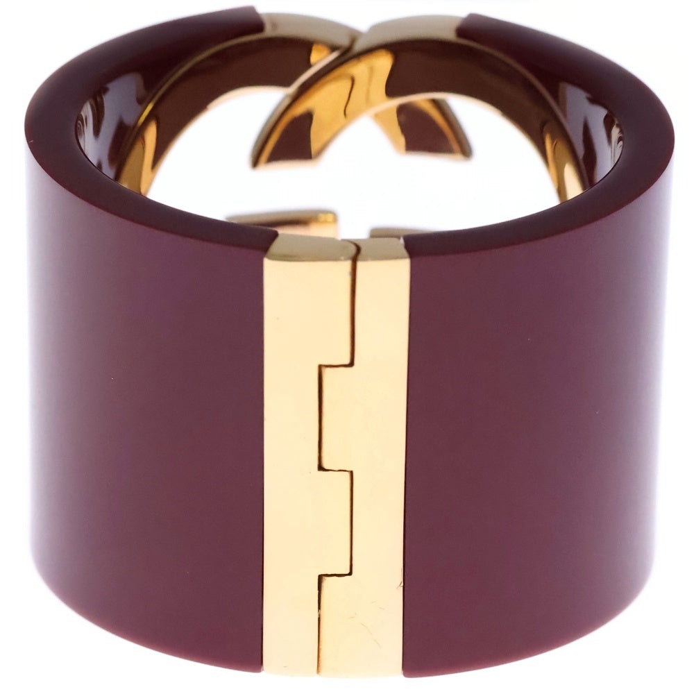 GUCCI(グッチ) インターロッキングG バングル ブレスレット レッド ゴールド金具 レディース