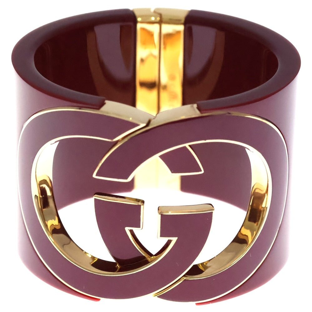 GUCCI(グッチ) インターロッキングG バングル ブレスレット レッド ゴールド金具 レディース