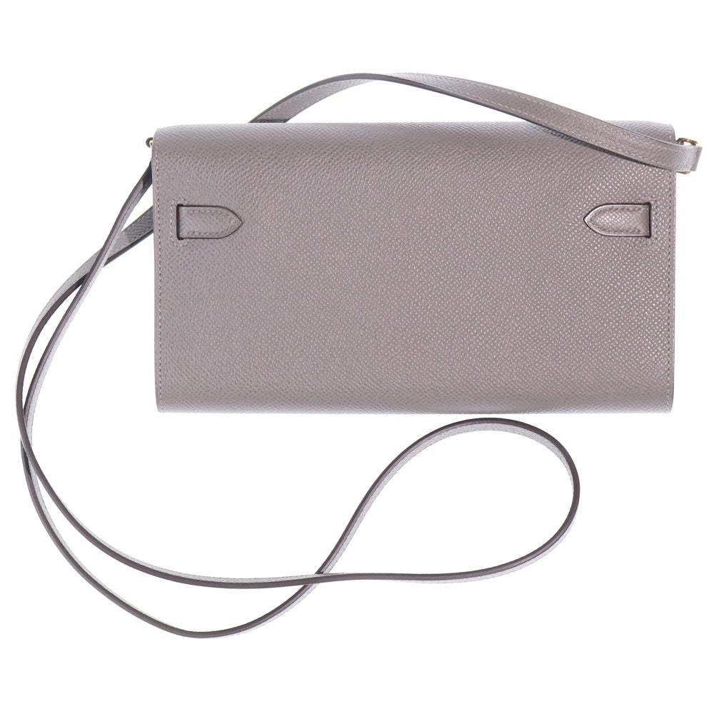 HERMES(エルメス) ケリーウォレット ロングトゥーゴー エタン エプソン ショルダーバッグ ショルダーウォレット グレー W刻印 ゴールド金具 レディース