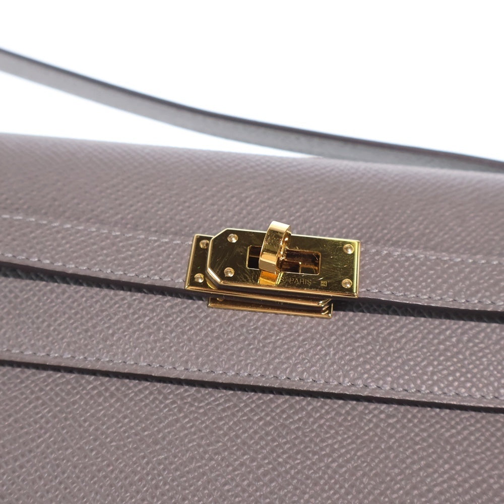 HERMES(エルメス) ケリーウォレット ロングトゥーゴー エタン エプソン ショルダーバッグ ショルダーウォレット グレー W刻印 ゴールド金具 レディース